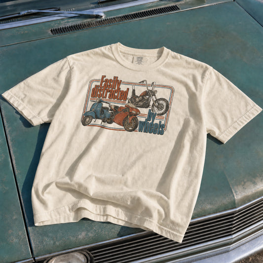 Easily Distracted by Wheels T-Shirt